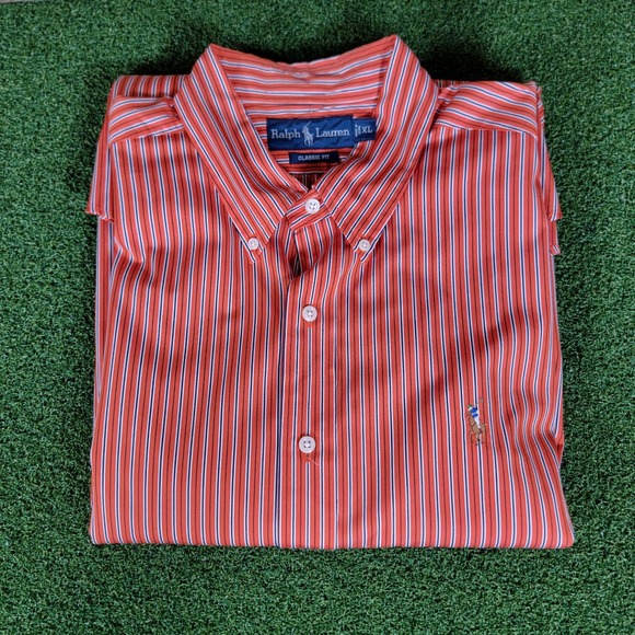 Ralph‎ Lauren Striped Button Down Shirt Classic Fit XL - Picture 1 of 5